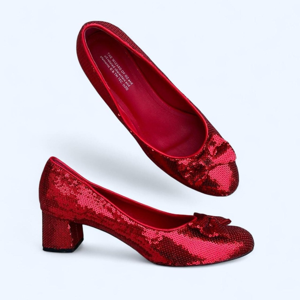 Wizard of Oz Ruby Slippers — Red Sequin Dorothy Costume Heels Size 9